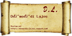 Dömsödi Lajos névjegykártya